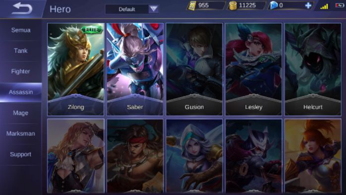 Role Hero Mobile Legends