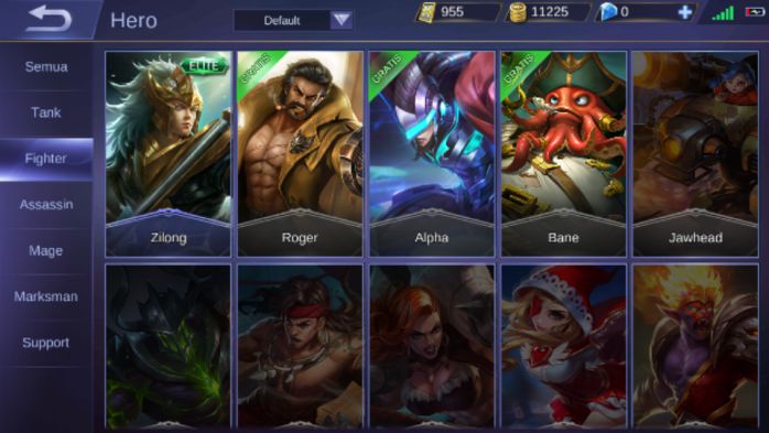 Role Hero Mobile Legends