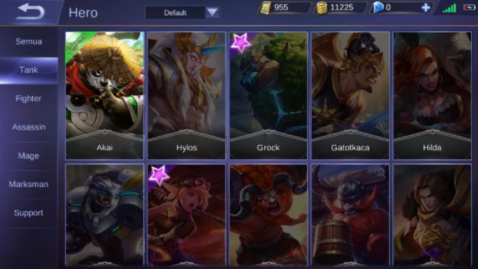 Role Hero Mobile Legends